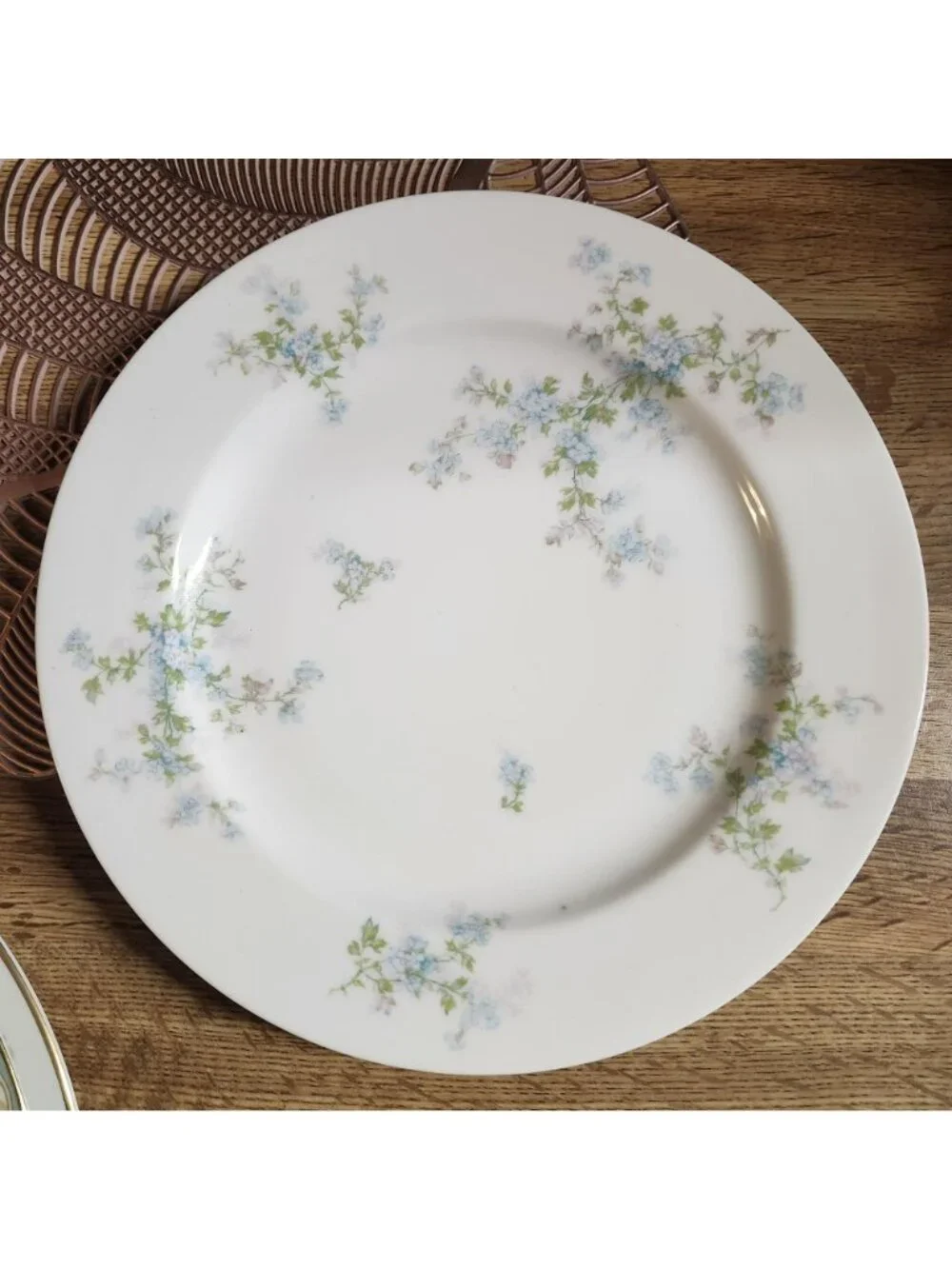 Mismatched Bright and Colorful China Dinner Plates Floral Set of 4 Porcelain